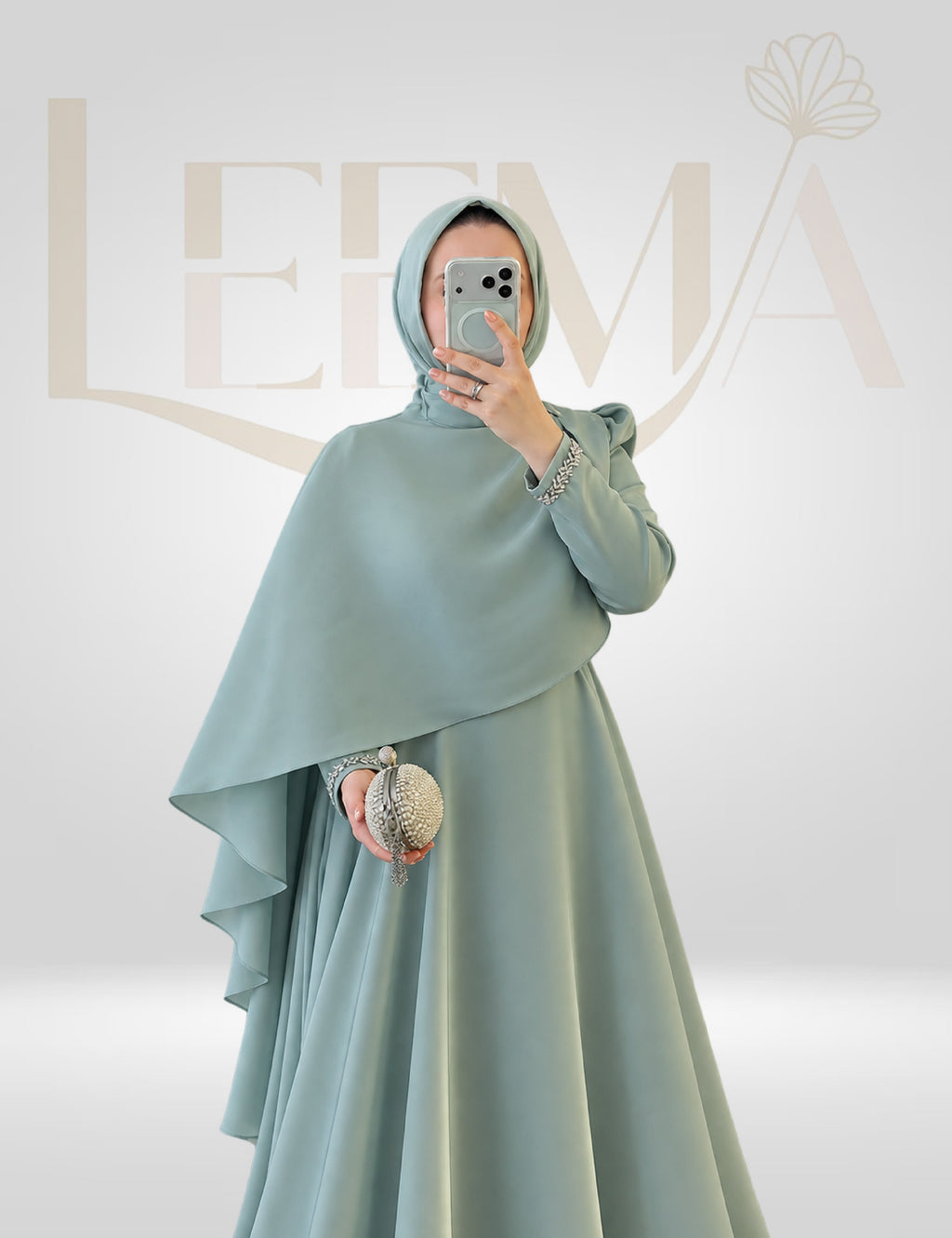 Sage Pearl Abaya by Leema