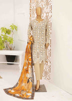 Embroidered Off White Cotton 3-Piece Stitched Suit by Bin Saeed, photo 2