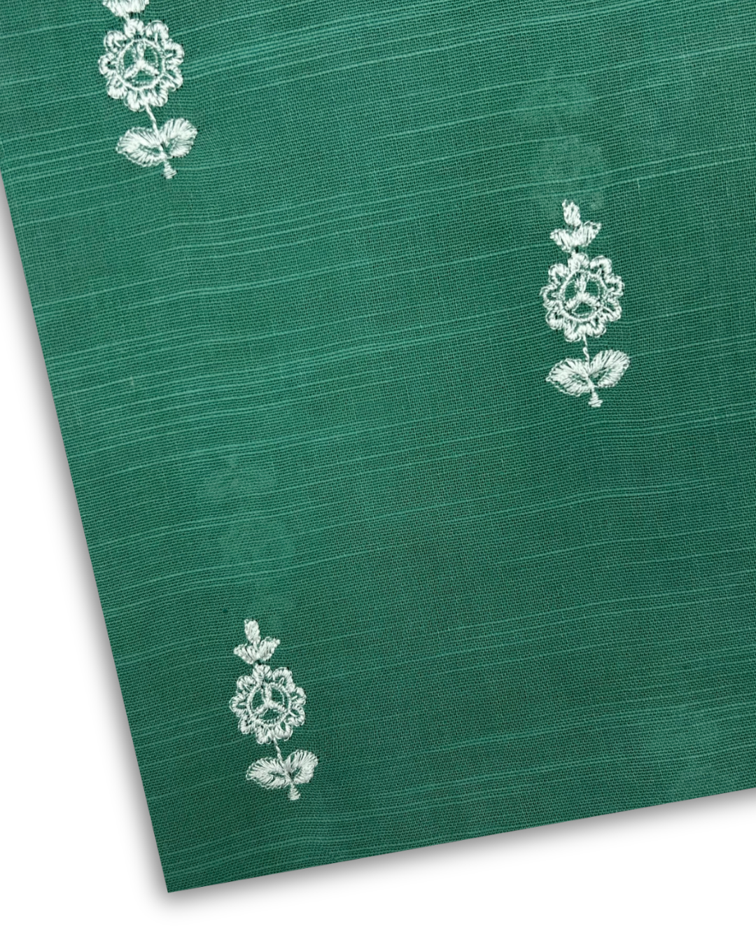 Embroidered Khaddar – Green (EK-W25-0006), embroidered khaddar fabric by the meter