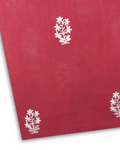 Embroidered Khaddar – Red, embroidered khaddar fabric by the meter