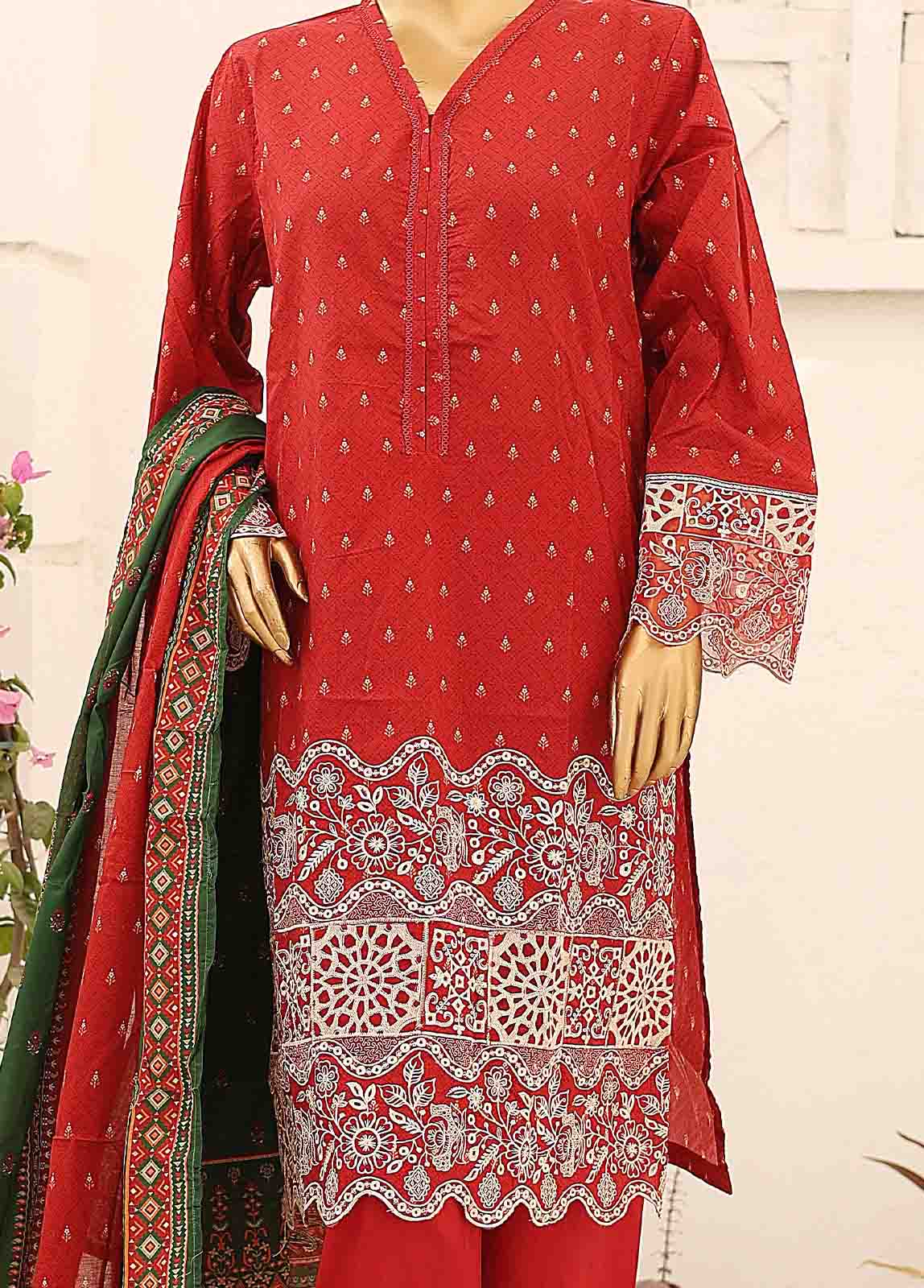Red Lawn 3-Piece Stitched Suit by Bin Saeed, photo 3