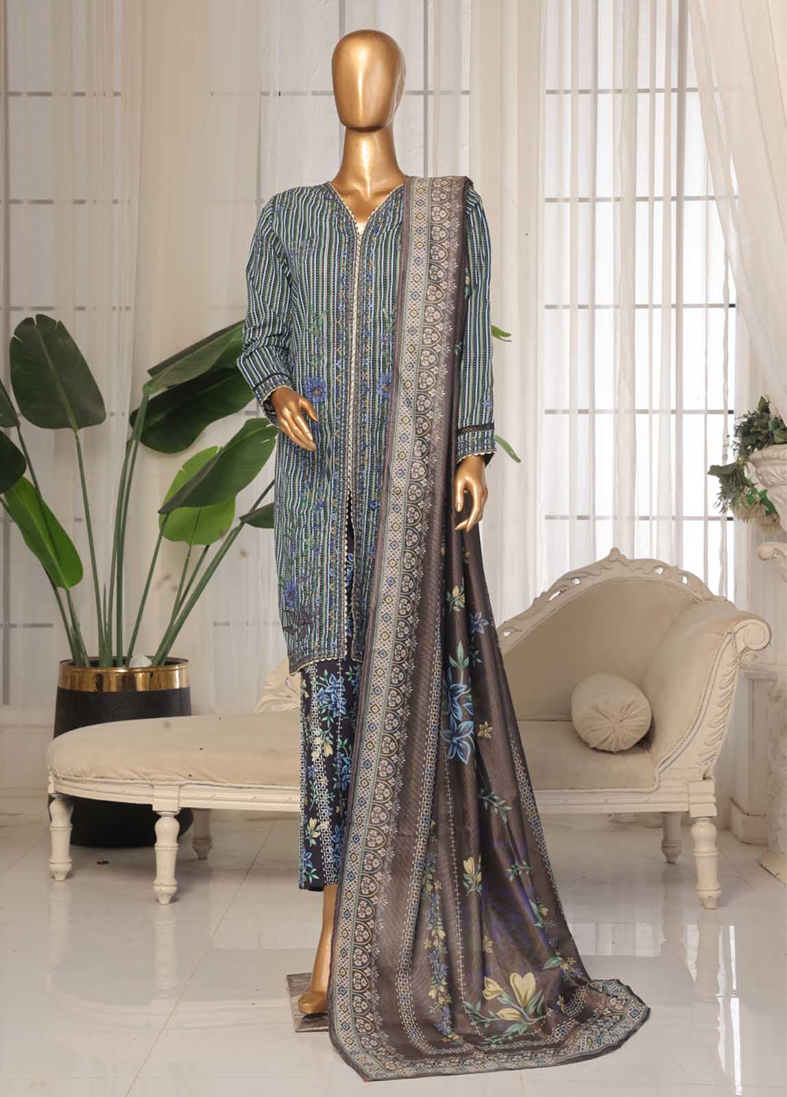 Embroidered Lawn 3-Piece Stitched Suit by Bin Saeed, photo 4