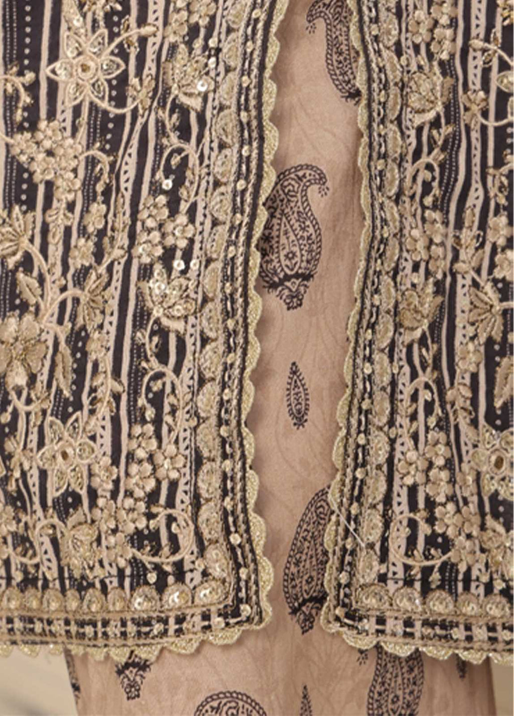 Embroidered Black & Beige Lawn 3-Piece Stitched Suit by Bin Saeed, photo 4