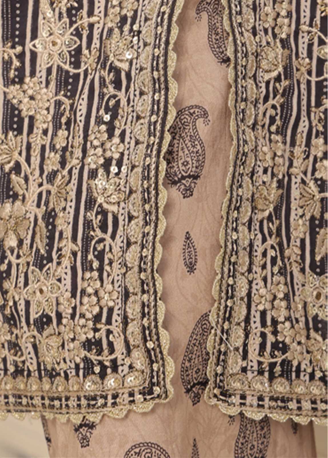 Embroidered Black & Beige Lawn 3-Piece Stitched Suit by Bin Saeed, photo 4