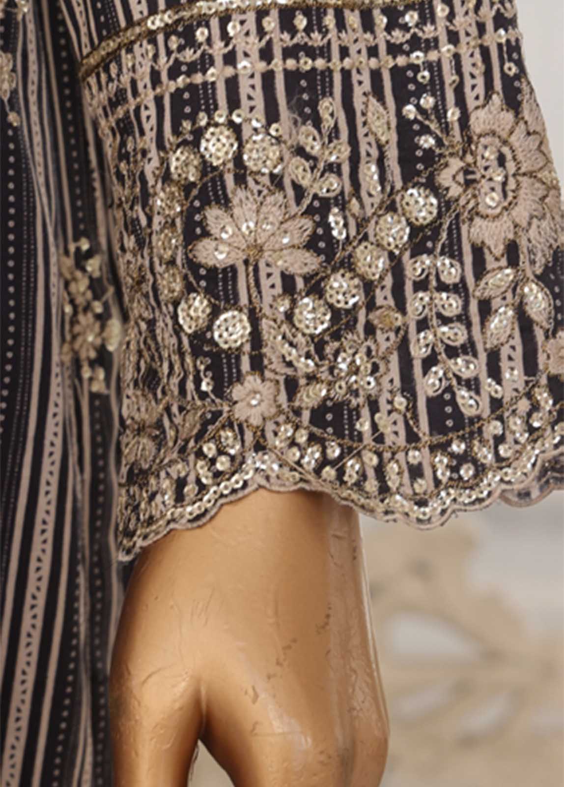 Embroidered Black & Beige Lawn 3-Piece Stitched Suit by Bin Saeed, photo 3