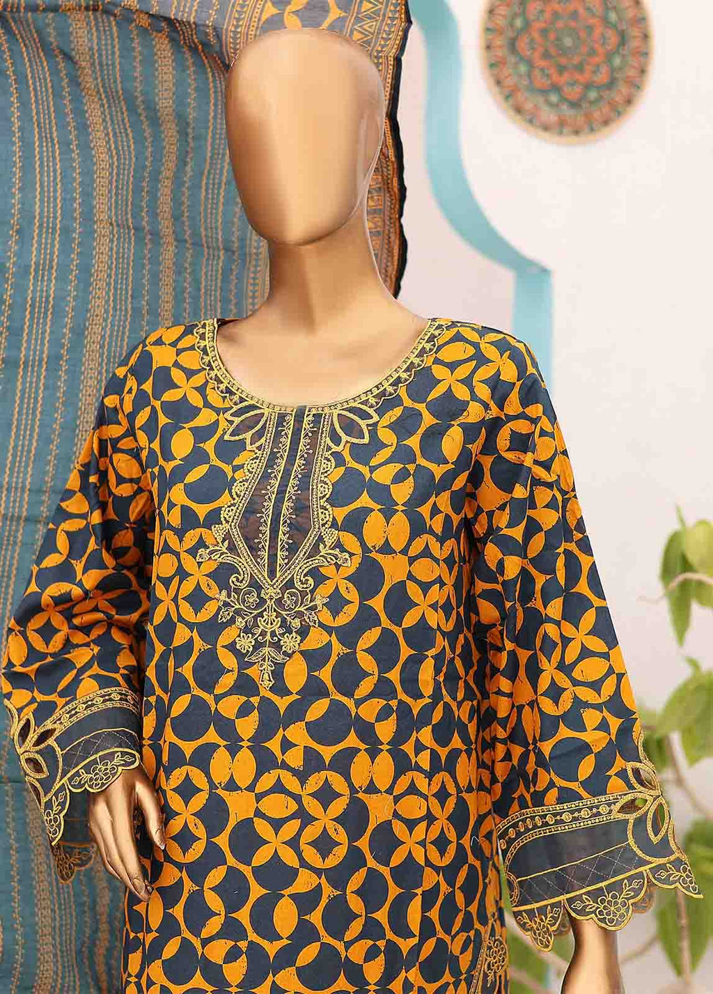 Lawn 3-Piece Stitched Suit by Bin Saeed