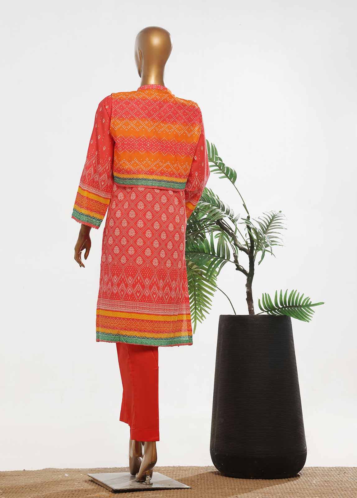 Embroidered Red Lawn 2-Piece Co-ord Set by Bin Saeed, photo 6