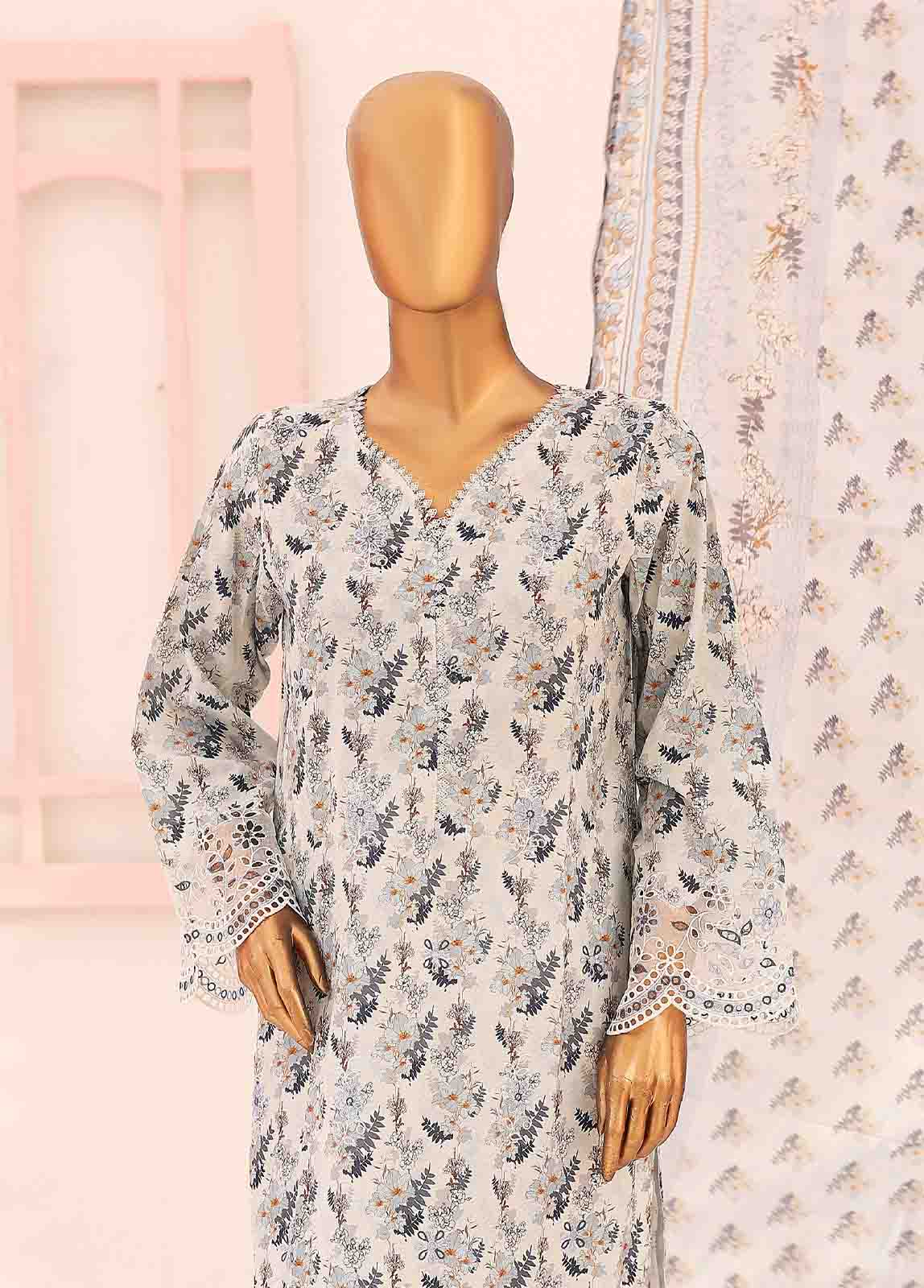 Lawn 3-Piece Stitched Suit by Bin Saeed