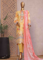 Chikankari Yellow Lawn 3-Piece Stitched Suit by Bin Saeed, photo 5