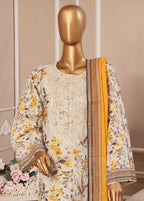 Embroidered Multi Lawn 3-Piece Stitched Suit by Bin Saeed