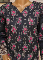 Embroidered Black Lawn 3-Piece Stitched Suit by Bin Saeed, photo 2