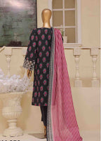 Embroidered Black Lawn 3-Piece Stitched Suit by Bin Saeed, photo 5
