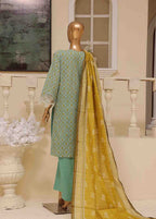 Embroidered Mint Green Lawn 3-Piece Stitched Suit by Bin Saeed, photo 2