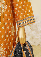 Embroidered Honey Orange Lawn 3-Piece Stitched Suit by Bin Saeed, photo 4