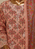 Embroidered Peach Lawn 3-Piece Stitched Suit by Bin Saeed, photo 3