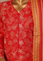 Embroidered Candy Red Lawn 3-Piece Stitched Suit by Bin Saeed, photo 4