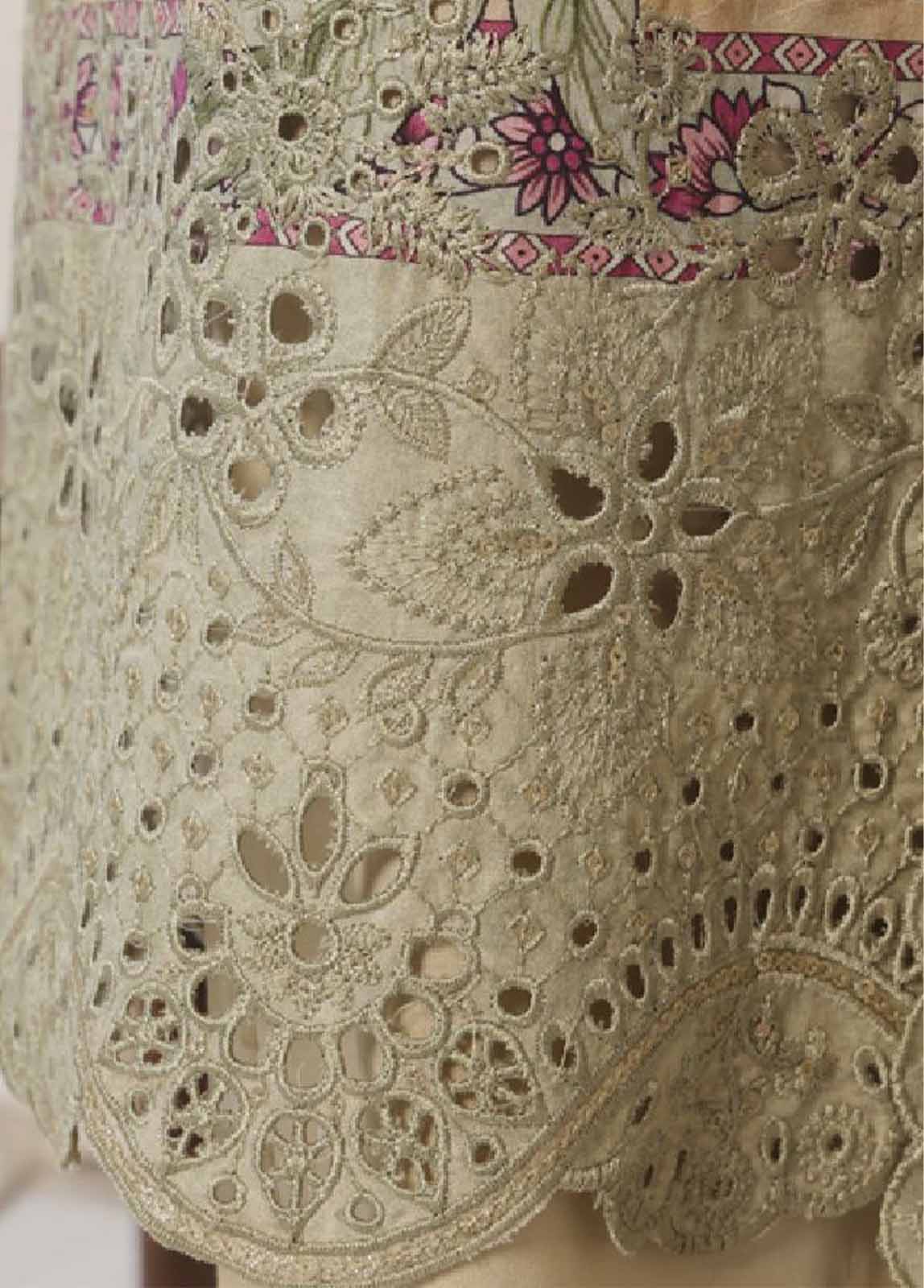 Embroidered Beige Lawn 3-Piece Stitched Suit by Bin Saeed, photo 4