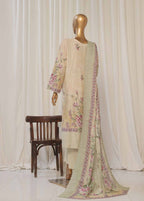Embroidered Beige Lawn 3-Piece Stitched Suit by Bin Saeed, photo 6