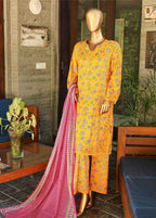 Embroidered Yellow Lawn 3-Piece Stitched Suit by Bin Saeed, photo 2