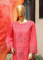 Embroidered Punch Pink Lawn 3-Piece Stitched Suit by Bin Saeed