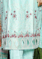 Embroidered Light Blue Lawn 3-Piece Stitched Suit by Bin Saeed, photo 3