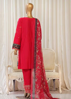 Embroidered Shocking Pink Cotton 3-Piece Stitched Suit by Bin Saeed, photo 3