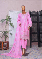 Embroidered Blush Pink Cotton 3-Piece Stitched Suit by Bin Saeed, photo 2