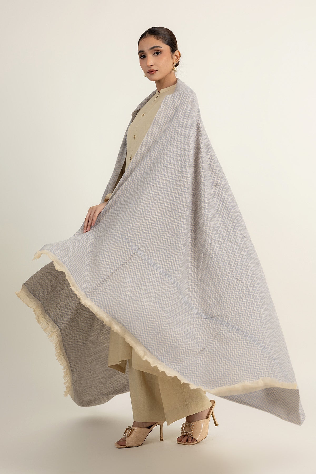 Grey Wool Shawl by The Fabric Store, photo 2
