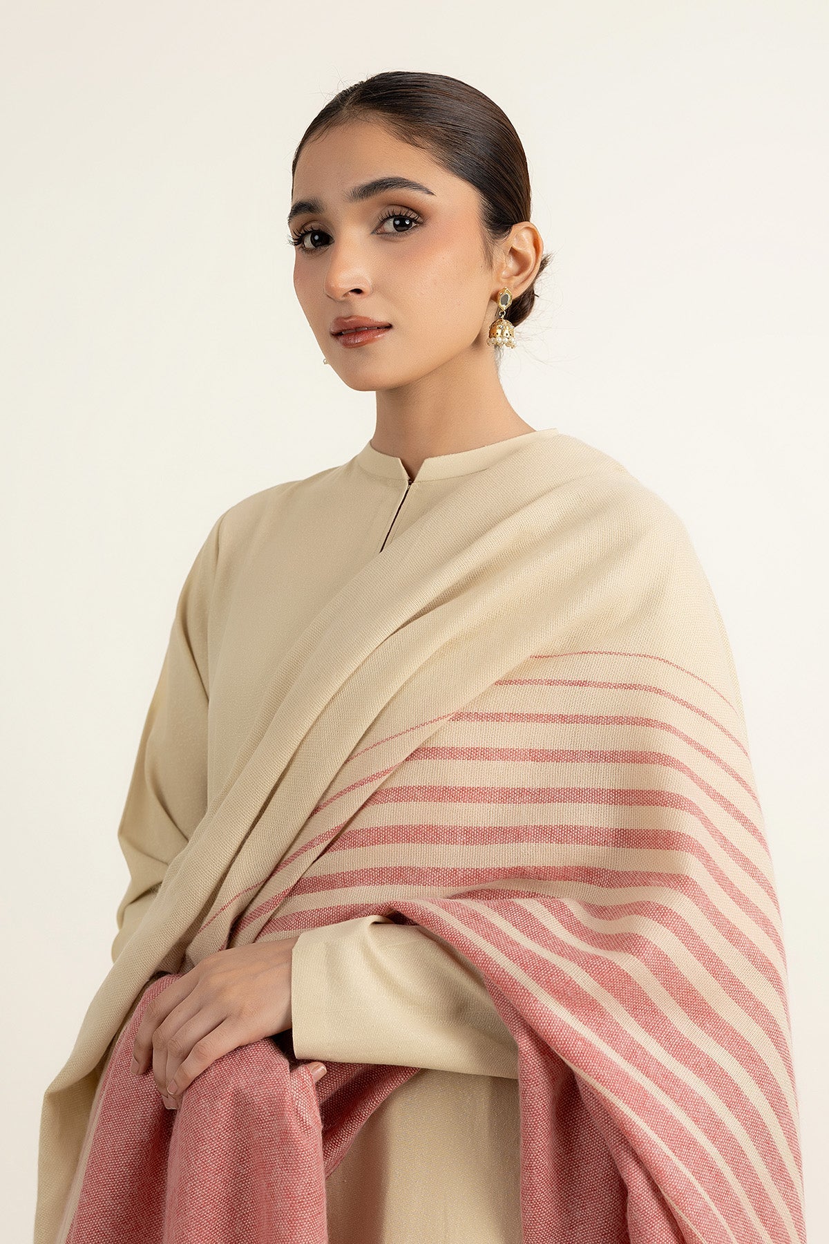 Beige Wool Shawl by The Fabric Store, photo 3