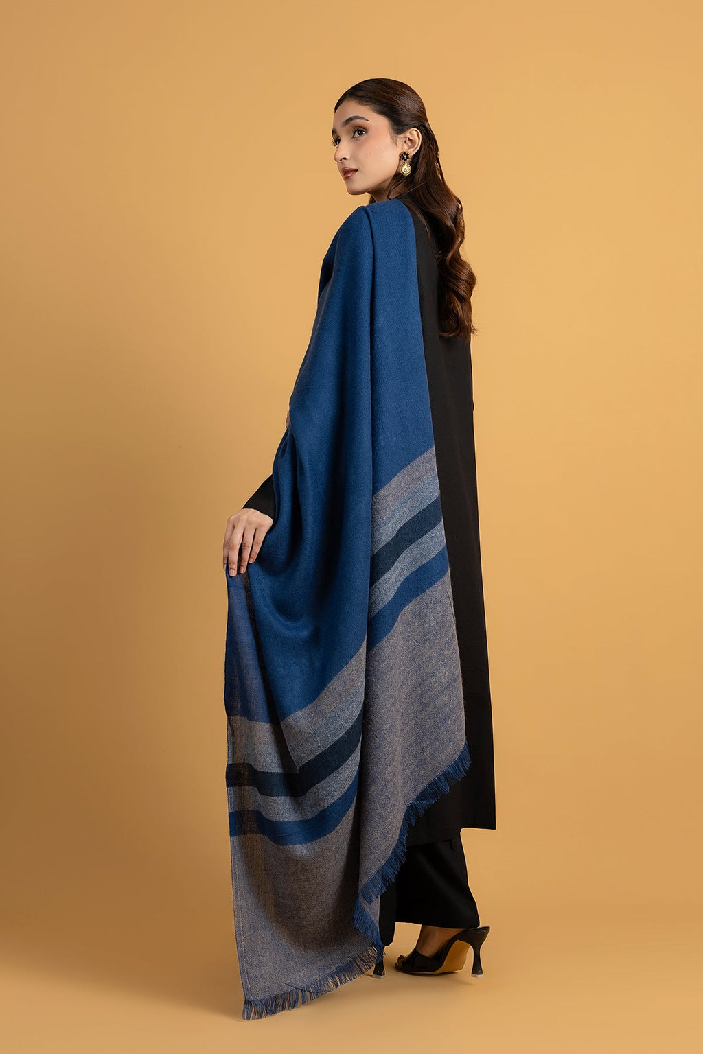 Blue Wool Shawl by The Fabric Store, photo 2