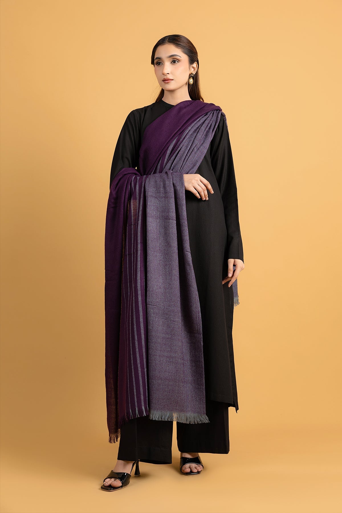 Purple Wool Shawl by The Fabric Store