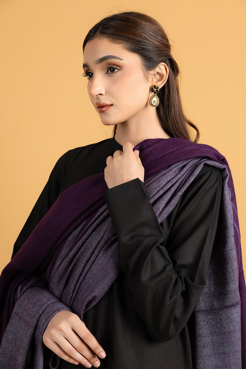 Purple Wool Shawl by The Fabric Store, photo 3