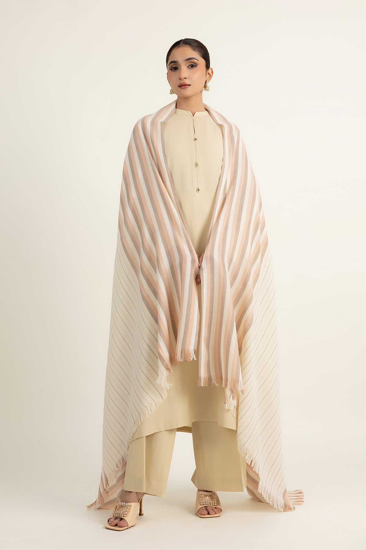 White Wool Shawl by The Fabric Store