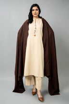 Brown Semi Pashmina Shawl by The Fabric Store, photo 2