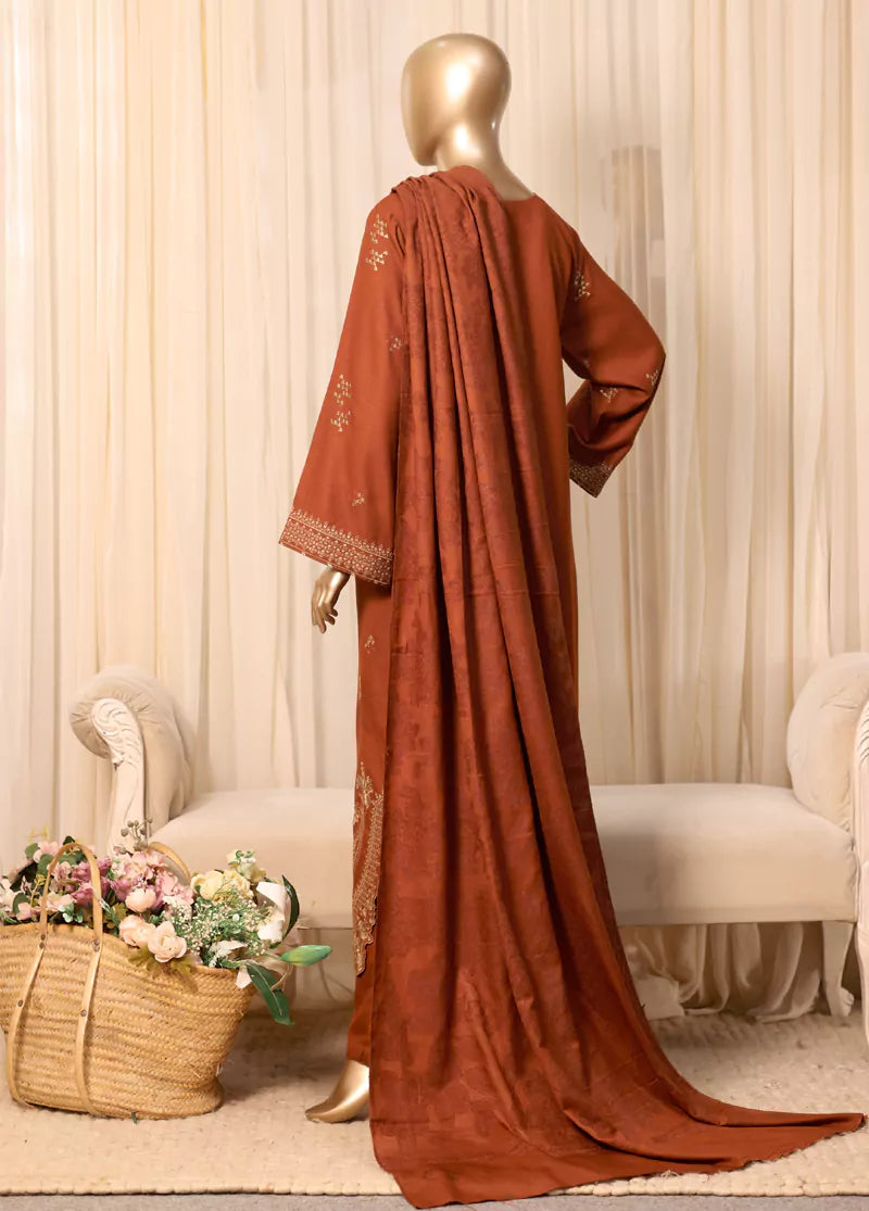 Printed Rust Viscose 3-Piece Stitched Suit by Bin Saeed, photo 2