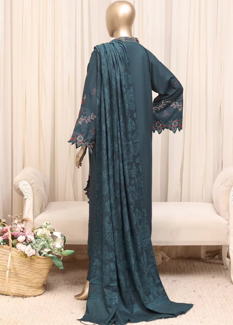 Printed Peacock Green Viscose 3-Piece Stitched Suit by Bin Saeed, photo 2