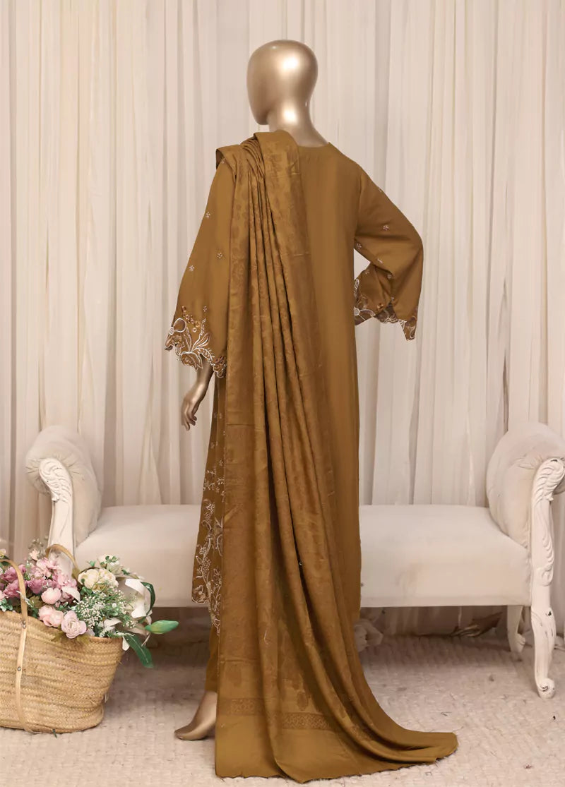 Printed Dark Mustard Viscose 3-Piece Stitched Suit by Bin Saeed, photo 2