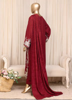 Printed Deep Red Viscose 3-Piece Stitched Suit by Bin Saeed, photo 2