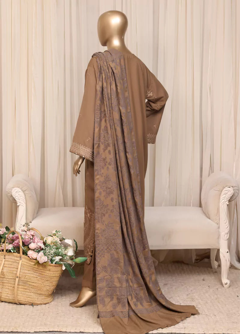 Printed Brown Viscose 3-Piece Stitched Suit by Bin Saeed, photo 2
