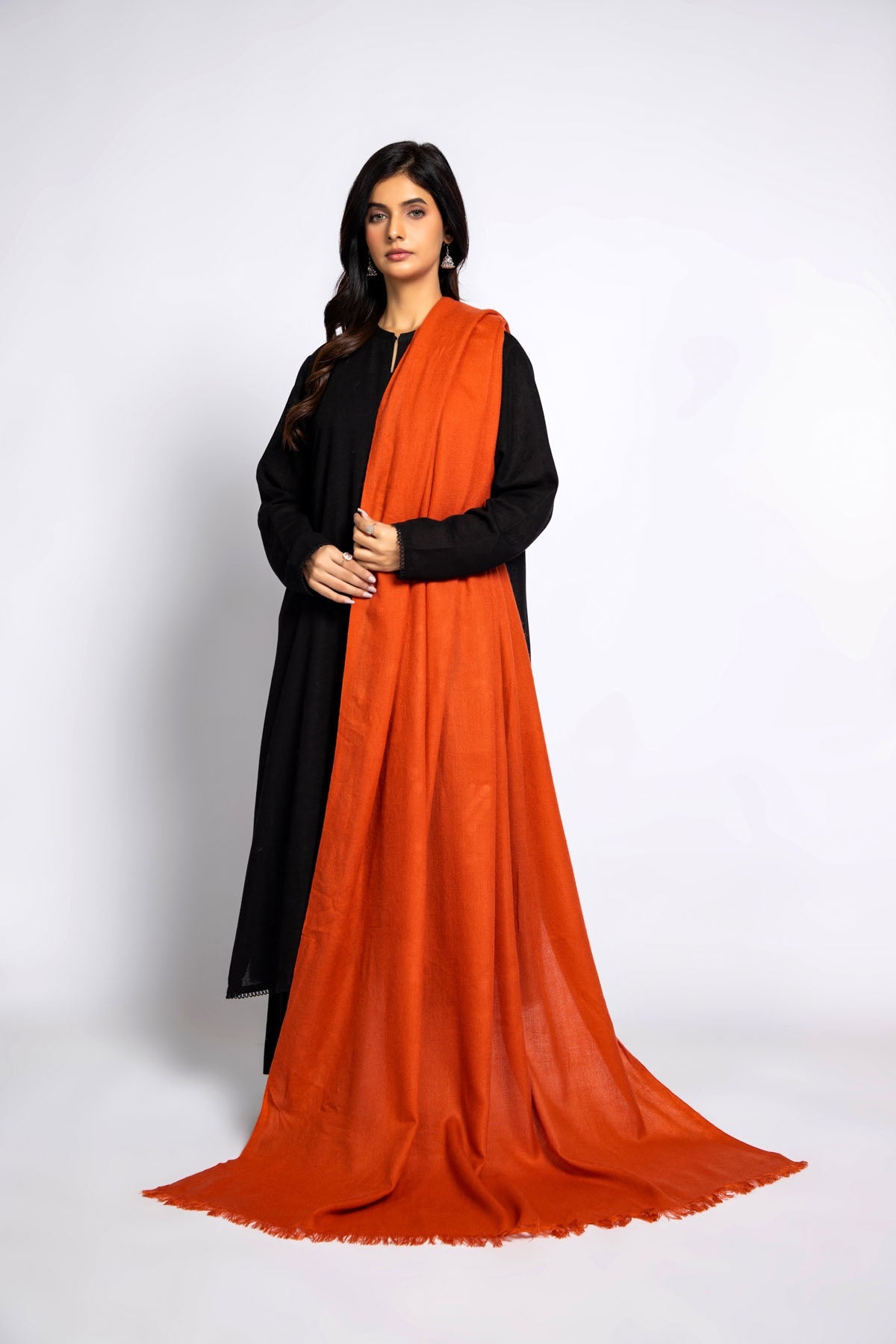 Rust Wool Shawl by The Fabric Store