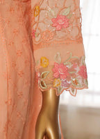 Organza Peach Organza 3-Piece Luxury Pret Suit by Bin Saeed, photo 3