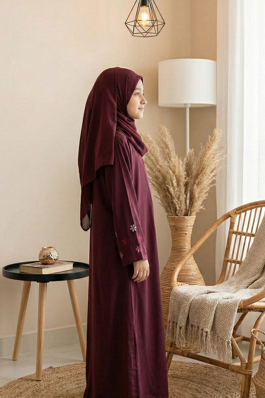 Shiza Maroon Abaya by Al Deebaj, photo 2