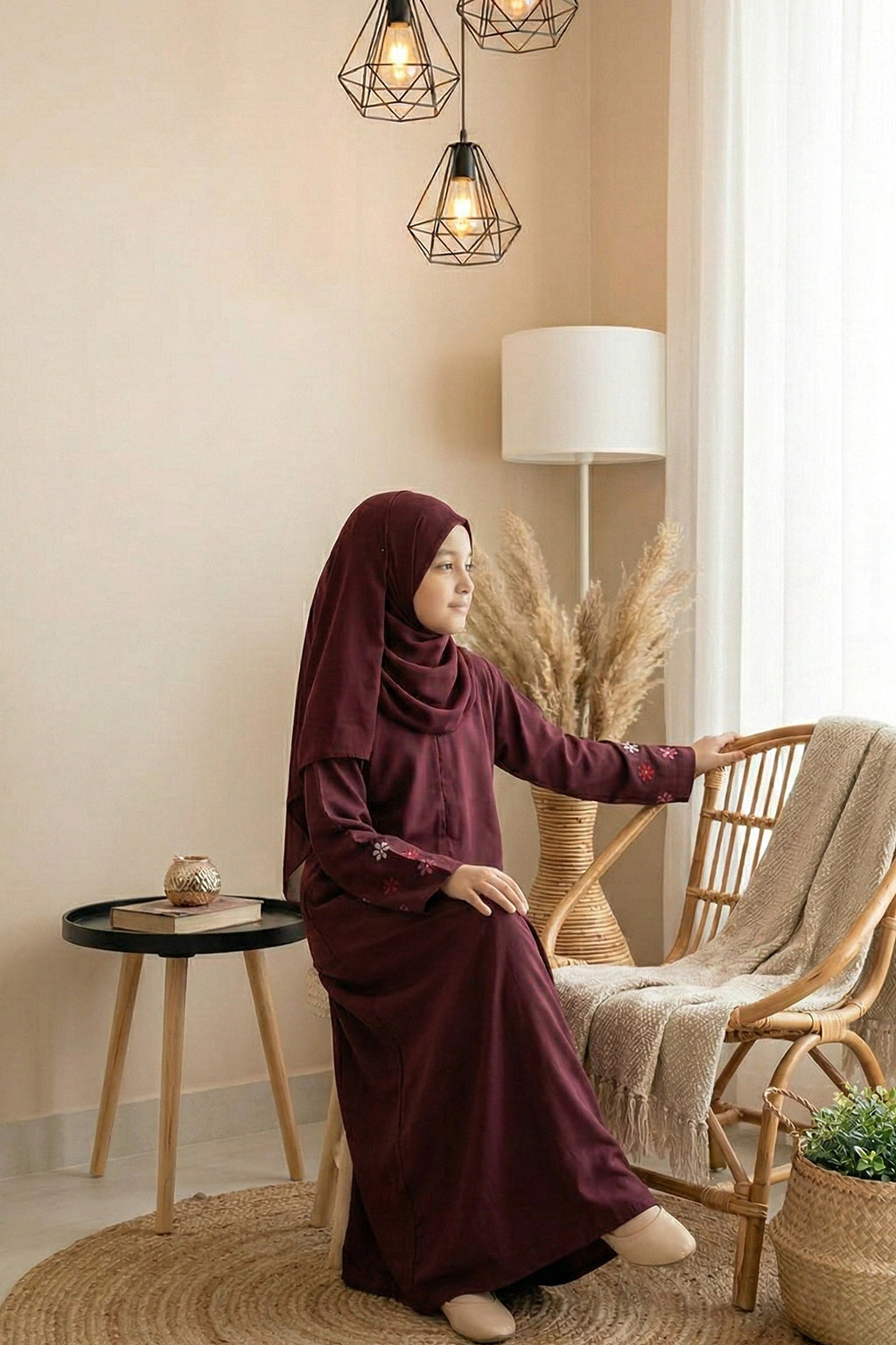 Shiza Maroon Abaya by Al Deebaj, photo 4