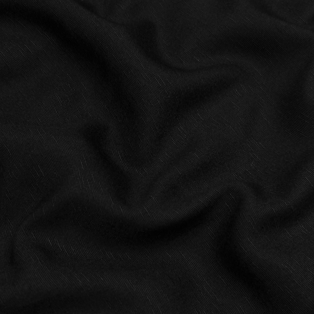 Silk Karandi – Black, plain karandi fabric by the meter