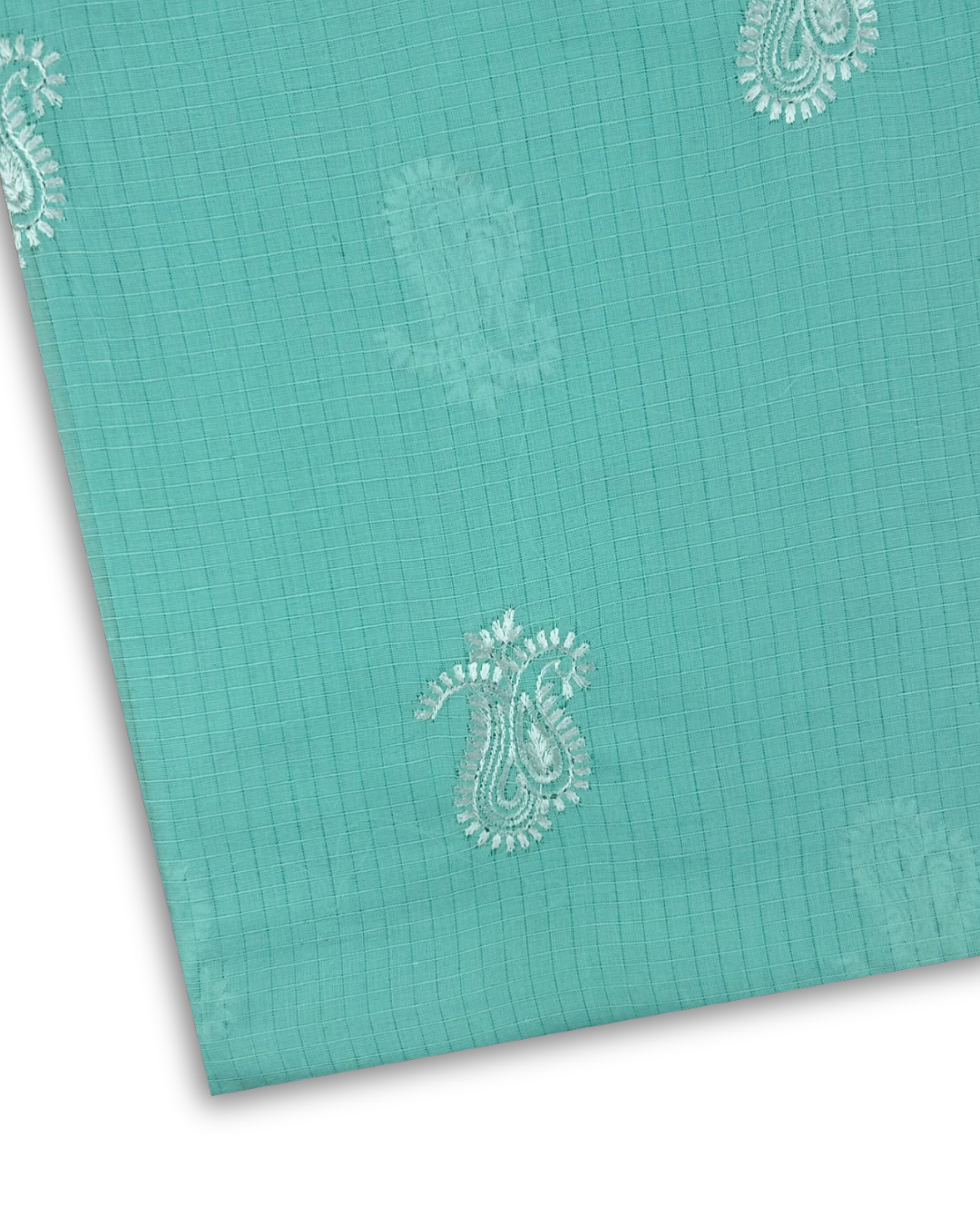 Embroidered Lawn – Blue (MEL-S26-043), embroidered lawn fabric by the meter