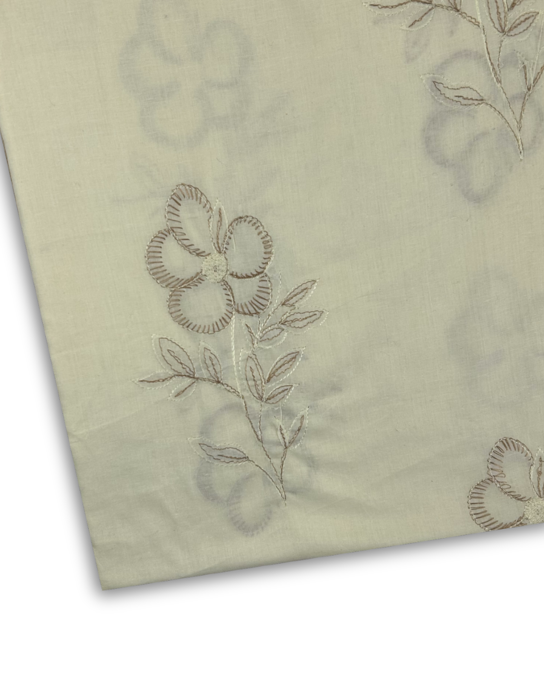 Embroidered Lawn – White (MEL-S26-004), embroidered lawn fabric by the meter