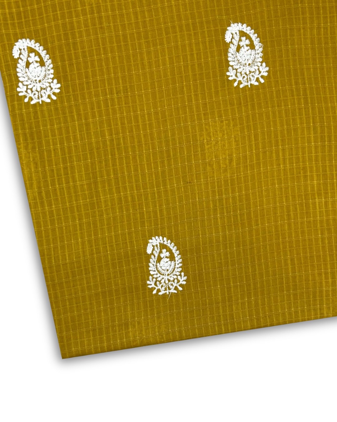 Embroidered Lawn – Yellow (MEL-S26-008), embroidered lawn fabric by the meter