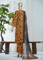 Embroidered Orange Lawn 3-Piece Stitched Suit by Bin Saeed, photo 3