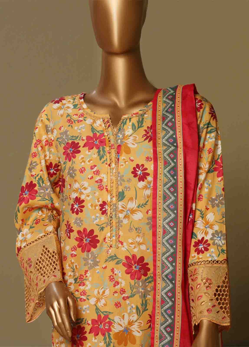 Chikankari Peach Lawn 3-Piece Stitched Suit by Bin Saeed, photo 2