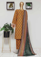 Embroidered Mustard Lawn 3-Piece Stitched Suit by Bin Saeed, photo 5